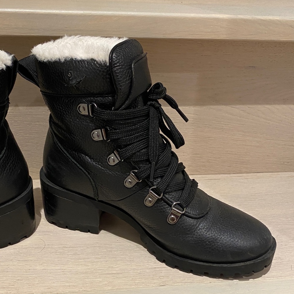 Caslon by Nordstrom Black faux Leather combat Women's Boots